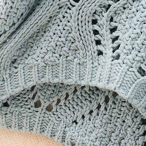 Lettie Hollow-out Crochet Side Tied Short Sleeve Sweater